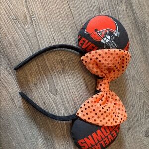 Cleveland Browns Themed Headband with Orange Bow